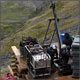 Steep slope core drill rig